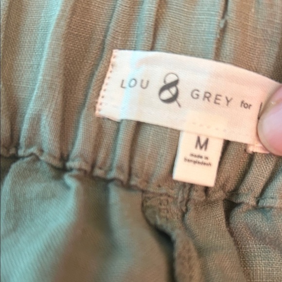 Lou & Grey Sage Green Wide-Leg Linen Pants size Medium - Picture 3 of 6
